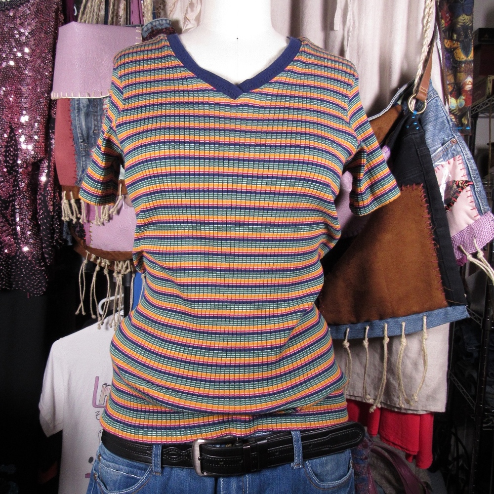 Vintage stripped ribbed tee